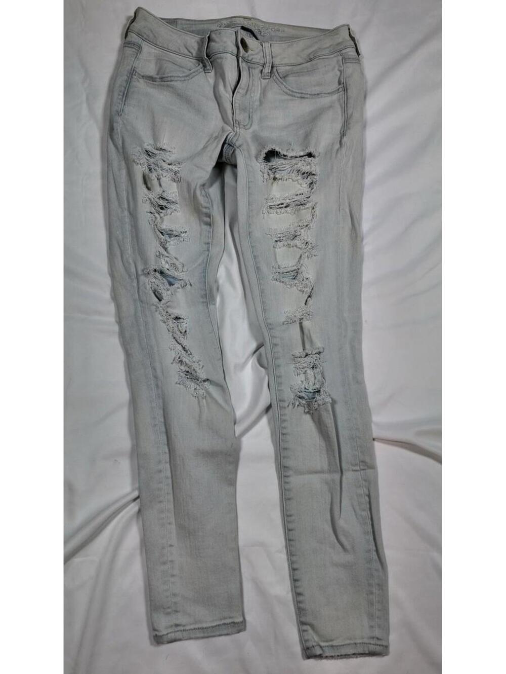 American Eagle‎ Jegging 6 Regular Light Wash Distressed Stretch